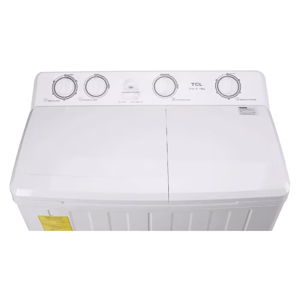 La Lavadora Semiautomática TTW-15 de 15kg ofrece potencia y eficiencia para un lavado rápido, profundo y económico en cada uso.