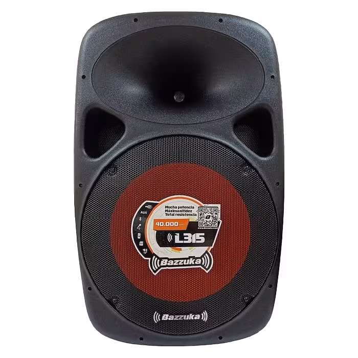 Vive la potencia del sonido con el parlante Bazzuka L‑315 40 000 W: bajos vibrantes, luces impactantes y diseño moderno para fiestas inolvidables.