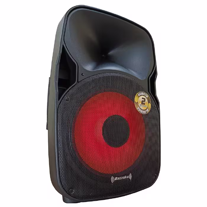 Siente la energía con el parlante recargable Z15‑BEAT de Bazzuka: 100 W, luces LED y micrófono. Comparte momentos inolvidables donde vayas.