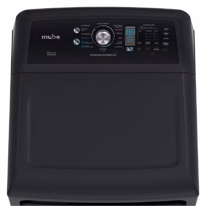 Secadora a gas Mabe de 25kg con encendido automático, tambor de acero y múltiples ciclos para un secado potente y eficiente.