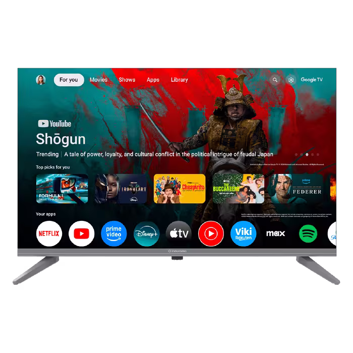 Televisor Indurama 43” 4K LED Smart Google TV 5.0: imágenes nítidas, control por voz y acceso a tus apps favoritas en un solo lugar.