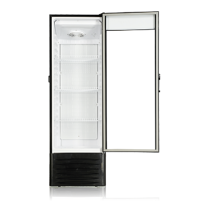 La Vitrina Frigorífica Vertical OS-VSC338 de 338L de Oster ofrece eficiencia y frescura, ideal para destacar tus productos y cautivar a tus clientes.